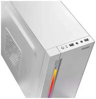 Корпус MiniTower Ginzzu D380, RGB, mATX, 2xUSB2.0, белый, без БП
