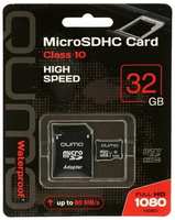 Qumo Карта памяти 32ГБ Qumo QM32MICSDHC10 microSD UHS-I Class10 + адаптер