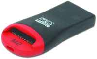 Orient USB 2.0 Card Reader Micro CR-012 black white red, для карт Micro SD