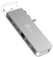 Мульти-хаб j5create 4K60 Pro USB4® Hub with MagSafe® Kit (2xUSB-C / 2xUSB-A / 4K HDMI / RJ45 / 3.5 mm AUX) серый космос (JCD395)