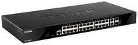 Коммутатор D-Link DGS-1520-28 / A1A, 24 порта 10 / 100 / 1000 Base + 2 порта 10GBase-T, для средних рабочих групп, поддержка VLAN и IPv6