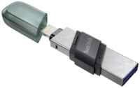 USB флешки SANDISK Флеш Диск Sandisk 32Gb iXpand Flip SDIX90N-32G-GN6NE USB3.1 зеленый / серебристый