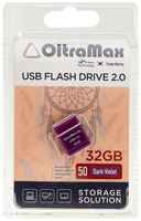 OltraMax Флешка 50, 32 Гб, USB2.0, чт до 15 Мб/с, зап до 8 Мб/с, фиолетовая