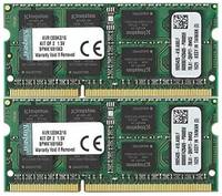 Оперативная память Kingston ValueRAM 16 ГБ (8 ГБ x 2 шт.) DDR3 1333 МГц SODIMM CL9 KVR13S9K2/16