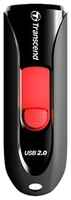 Флешка Transcend JetFlash 590 16 ГБ, 1 шт., черный / красный