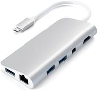 USB-концентратор Satechi Aluminum Type-C Multimedia Adapter (ST-TCMM8PA), разъемов: 9, 15 см, Silver