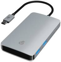 USB-концентратор uBear LINK Hub 7 in 1, разъемов: 7, серый