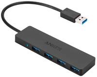USB-концентратор ANKER 4-Port Ultra-Slim USB 3.0 Hub, разъемов: 4, черный