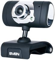 Веб-камера Sven IC-525 для компьютера, 1.3 МП, 1280 x 1024, 30 к/с, микрофон, USB, черная/серебристая