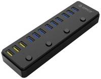 USB-концентратор ORICO P12-U3, разъемов: 12, черный