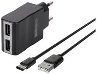 InterStep Зарядное устройство от сети + кабель USB-TypeC / Блок питания для Samsung, Xiaomi, Huawei / Адаптер для смартфона