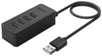 USB-концентратор ORICO W5P-U2, разъемов: 4, 30 см, черный
