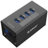 USB-концентратор ORICO A3H4, разъемов: 4, черный