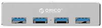 USB-концентратор ORICO MH4PU-SV, разъемов: 4, серебристый