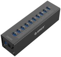USB-концентратор ORICO A3H10, разъемов: 10, черный