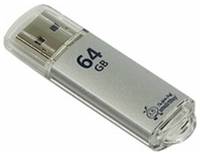 Флешка SmartBuy V-Cut USB 3.0 / 3.1 64 ГБ, 1 шт., серебристый