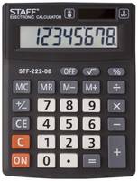 Калькулятор настольный STAFF STF-222-08, черный, 2 шт