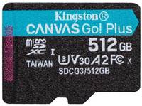 Карта памяти Kingston microSDXC 512 ГБ Class 10, V30, A2, UHS-I U3, R / W 170 / 90 МБ / с, 1 шт., черный