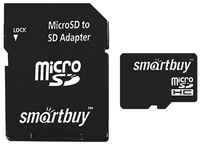 Micro SDHC карта памяти Smartbuy 4GB class 10 (с адаптером SD)