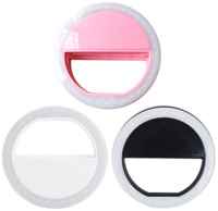 Кольцо для селфи Selfie Ring Light на батарейке, розовое