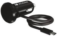 Автомобильное зарядное устройство KODAK UC104 с Micro USB, кабель 1,2м, Quick Charge 3.0, 12-24В.