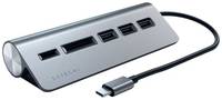 USB-концентратор Satechi Type-C Aluminum USB 3.0 Hub & Micro / SD Card Reader, разъемов: 3, space gray