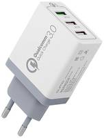 Зарядное устройство сетевое Qumo Quick Charge 3.0 3 USB (Charger 019), Quick charge 3.0, 3 USB, QC 3.0 + 2,1A