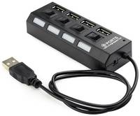 USB-концентратор Gembird UHB-U2P4-02, разъемов: 4, 55 см