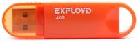Флешка EXPLOYD 570 4 ГБ, 1 шт., orange