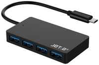 Jet.A USB-концентратор Jet. A JA-UH38 USB Type C на 4 порта USB 3.0, Hot Plug, ультракомпактный, чёрный