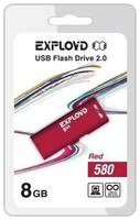 Флешка EXPLOYD 580 8 ГБ, 1 шт., red