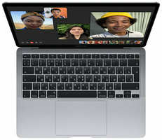 Ноутбук APPLE MacBook Air 13 (2020) (Английская раскладка клавиатуры) (Apple M1/8192Mb/256Gb SSD/Wi-Fi/Bluetooth/Cam/13.3/2560x1600/Mac