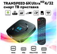 Андроид приставка Transpeed 6k ultra hd 4 / 32 гб  /  Smart TV приставка 6K A10 4G / 32Gb