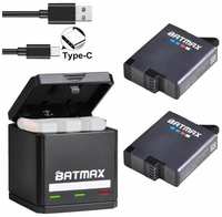 Аккумулятор Batmax для GoPro7 / 6 / 5 (AHDBT-501) - 2 шт. + З / У на 3 аккумулятора
