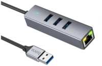 Хаб Гигабитный HOCO HB34 Type-C to USB 3.0 - 3 шт + RJ45