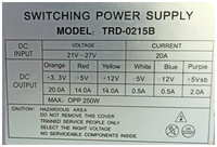 Power Supply Блок питания 1U TRD-0215B (DORS 1122) Power Supple