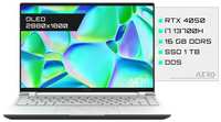 14″ Ноутбук Gigabyte AERO 14 OLED,2880 1800, 90 Hz (BMF-72KZBB4SD), Серебристый сумеречный