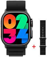 TWS Умные часы HW9 ULTRA MAX Smart Watch AMOLED 2.2, iOS, Android, 2 Ремешка, Голосовой помощник, Bluetooth звонки, Черный корпус, WinStreak
