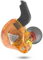 Наушники проводные спортивные QKZ AK6 гарнитура для телефона с микрофоном желтые