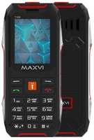 Телефон MAXVI T100, 2 SIM, черный / красный