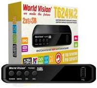 Ресивер для цифрового ТВ DVB-T2, DVB-C, World Vision T624 M2 без дисплея, цифровая приставка ТВ-тюнер для телевизора