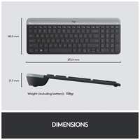 Комплект клавиатура + мышь Logitech MK470 Slim (английский / русский) gray