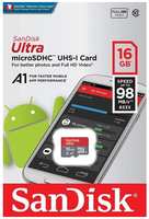 Micro SD 16GB SanDisk microSDHC Class 10 Ultra UHS-I A1 100MB / s SDSQUAR-016G-GN6MN