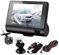 DavStore Автомобильный видеорегистратор с 3 камерами / Видеорегистратор с камерой заднего вида\ Видеокамера для авто