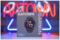 Garmin Venu 2 - Slate Stainless Steel Bezel with Black Case and Silicone Band