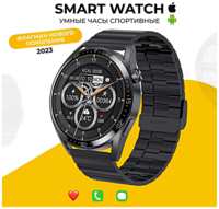 TWS Умные часы GT4 MAX Smart Watch PREMIUM 46 MM, iOS, Android, 2 ремешка, 1.55 OLED, Bluetooth звонки, Уведомления, Черный