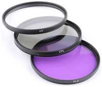 Fotorox Набор фильтров 58мм (UV + CPL + FLD) для объективов / ультрафиолетовый, поляризационный, флуоресцентный