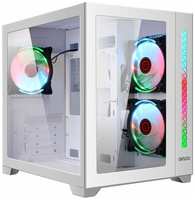 Корпус Ginzzu V450 mATX кубик RGB, закаленное стекло, вентиляторы 3*12CM RGB, Controller CRC06+ пульт ДУ