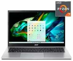 Ноутбук Acer Aspire 3 A315-44P-R28G 15.6″, AMD Ryzen 7 5700U, RAM 16 ГБ, SSD512 Гб, AMD Radeon Graphics Dos, серебристый