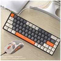 Verzu Electro Комплект мышь клавиатура механическая русская Т8 мышка игровая М8 с подсветкой проводная набор для компьютера ноутбука Gaming/game mouse keyboard